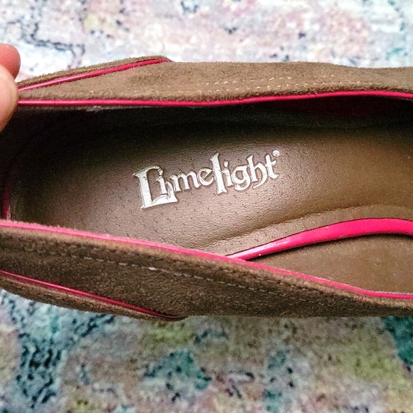 Limelight Brown suede with pink accent high heels - Picture 8 of 8